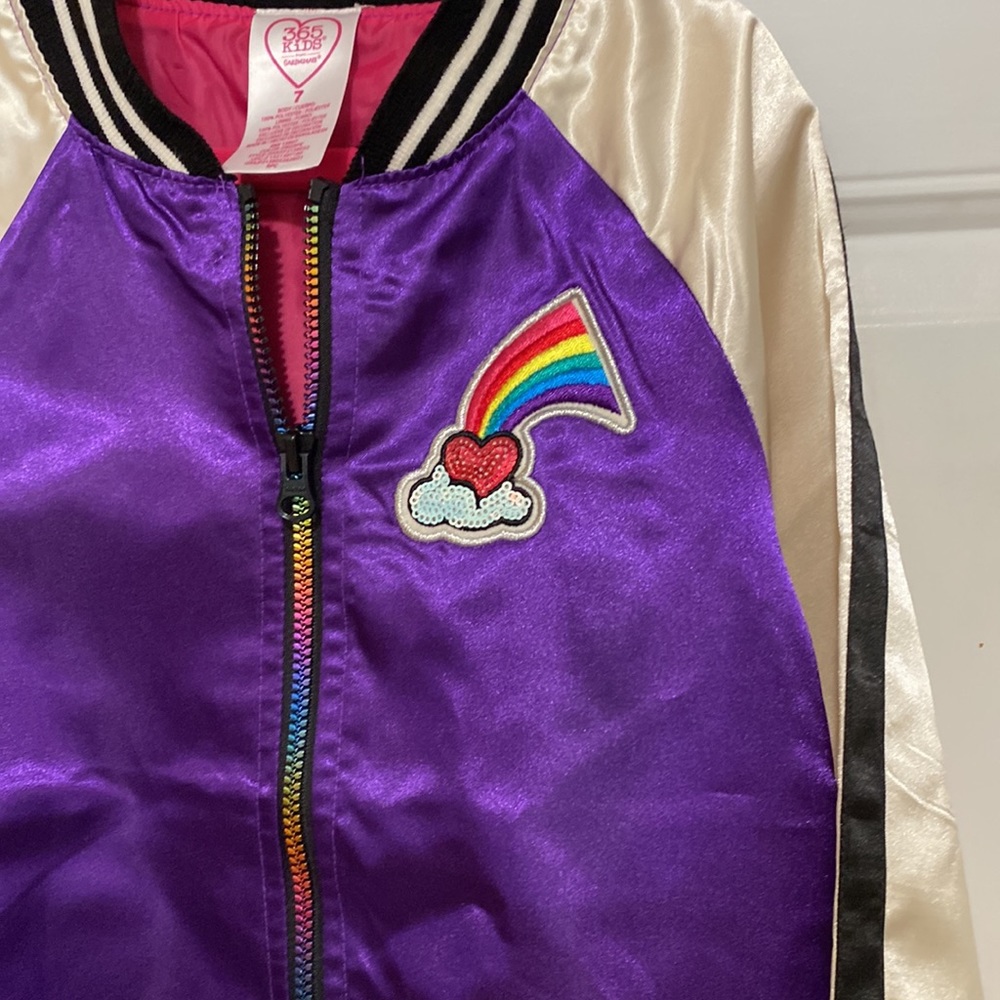 Unicorn, rainbow jacket. Bright, fun colors